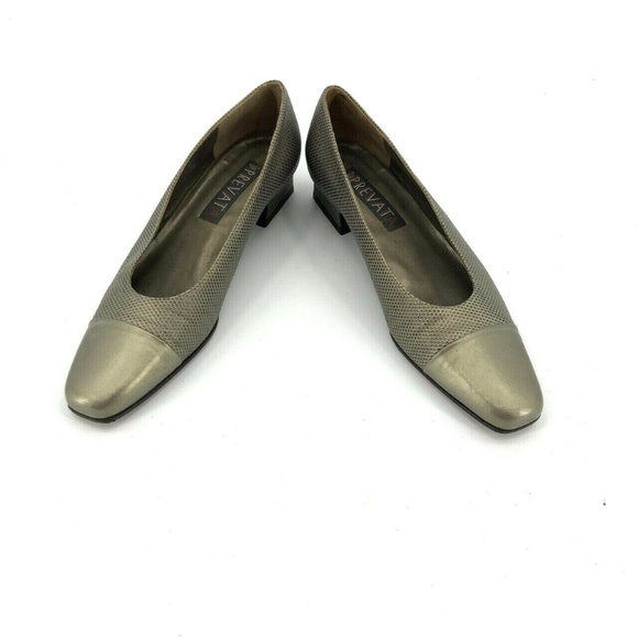 Prevata Cap Toe Square Toe Low Block Heels Sz 8AA - Picture 2 of 8